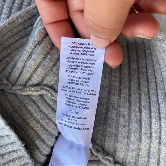 Cheap Monday grey Rival sweater revolve xsmall ribbed - Picture 11 of 11